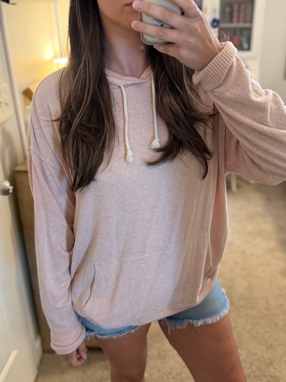 Shop Talulah Cozy Light Pink Hooded Pullover